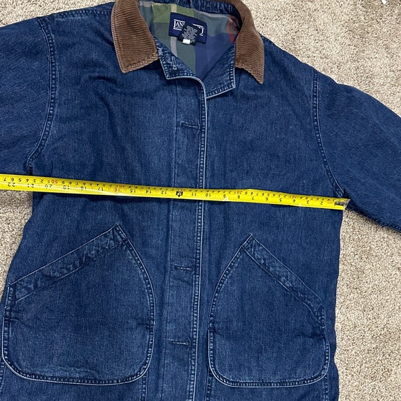 Lands' End Dark Blue Denim Jacket with Brown Corduroy Collar - Picture 11 of 11